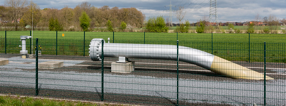 Gas-Pipeline (Molchschleuse) bei Albachten, Münster in Nordrhein-Westfalen.