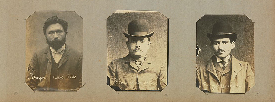 Polizeifoto aus dem Jahr 1903 des Diebes und Anarchisten Marius Jacob (rechts im Bild).