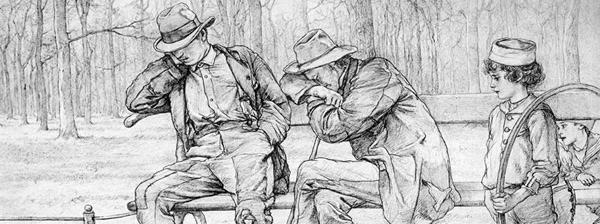 Obdachlose in Berlin, 1889.