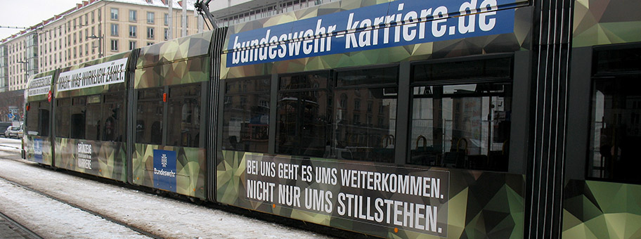 Werbung für die Bundeswehr in Dresden, Januar 2017.