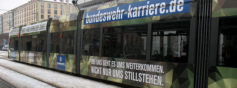 Werbung für die Bundeswehr in Dresden, Januar 2017.