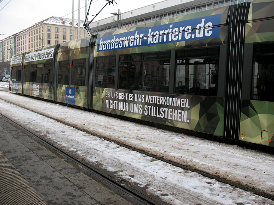 Werbung für die Bundeswehr in Dresden, Januar 2017.