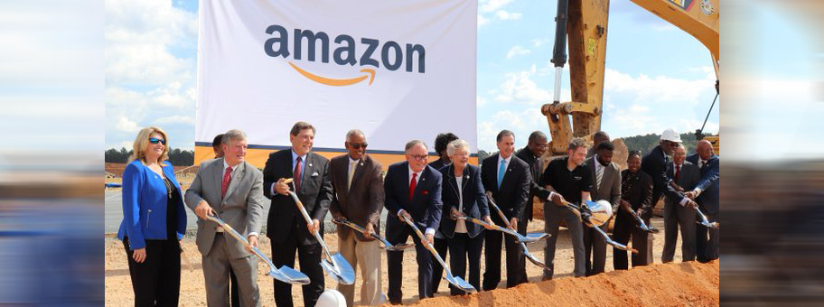 Spatenstich zum Bau des Amazon-Verteilzentrum in Alabama, Oktober 2018.