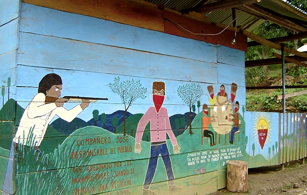 Mural der Zapatisten in Chiapas.