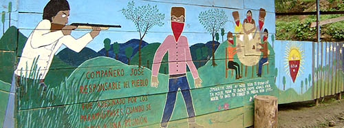 Mural der Zapatisten in Chiapas.
