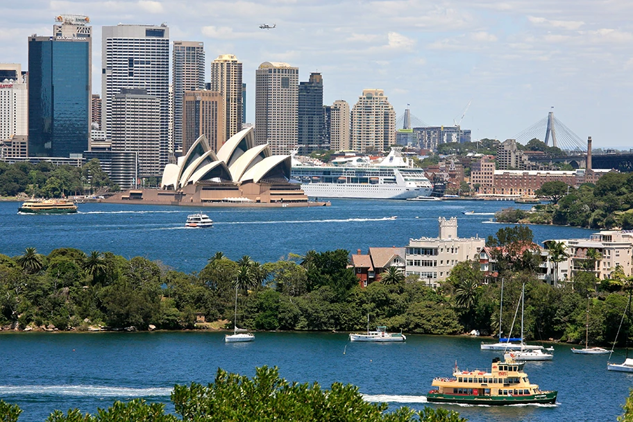 Skyline von Sydney mit Opernhaus.