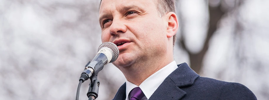 Der neue polinische Präsident Andrzej Duda bei einer Rede am 31. März 2015 in Lubartów.