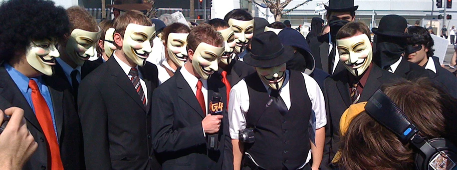 Anonymous-Gruppe in Los Angeles am 10. Februar 2008.