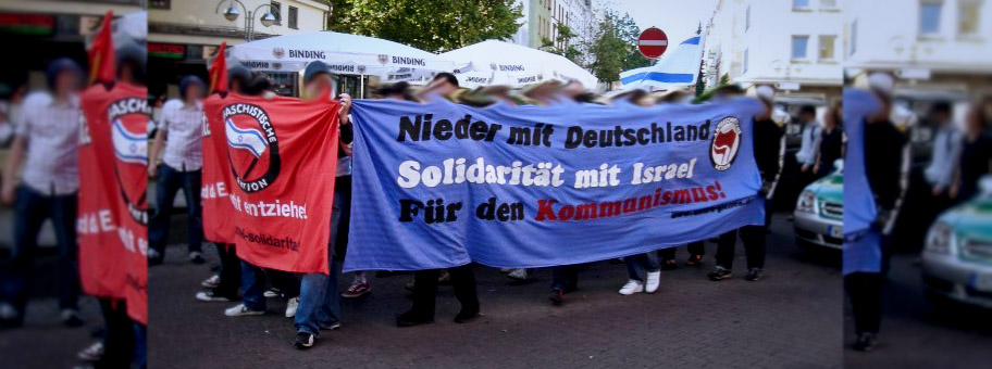 Demonstration von Antideutschen in Frankfurt.