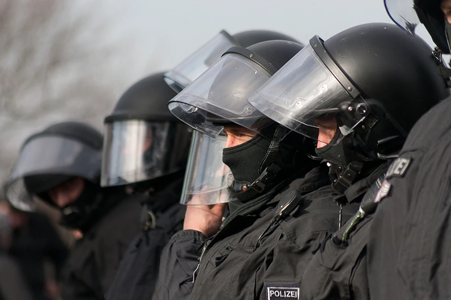 Polizeieinsatz an der Demonstration «Dresden Nazifrei 2012».