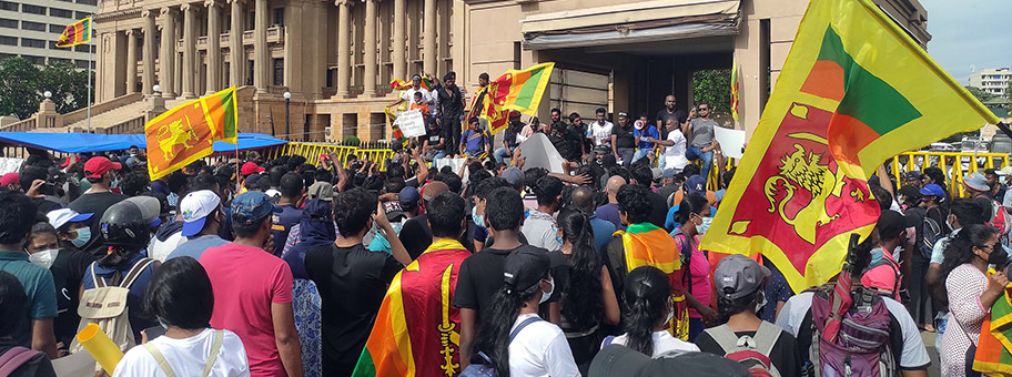 Proteste gegen die Regierung in Colombo, April 2022.