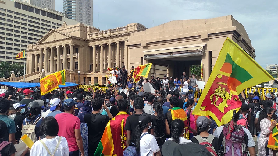 Proteste gegen die Regierung in Colombo, April 2022.