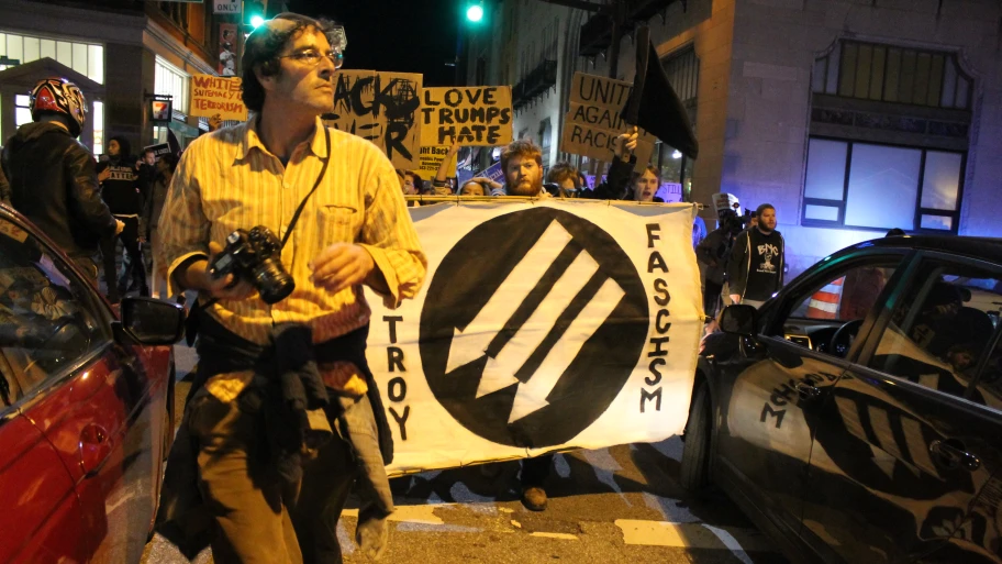 Destroy Fascism. Anti Trump Demo in Baltimore, November 2016.