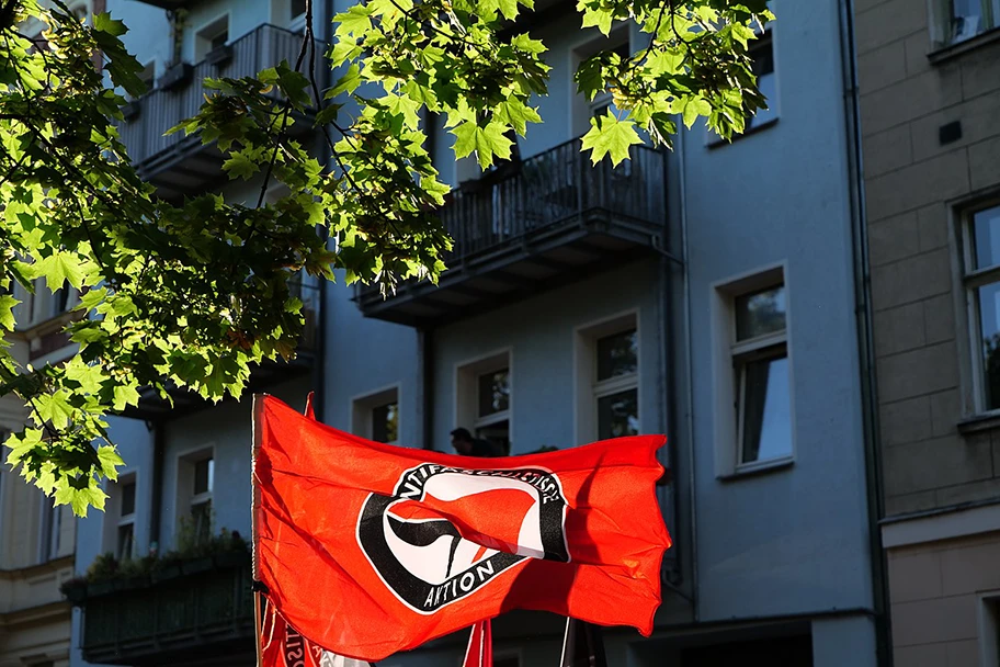 Antifa Demo in  Berlin-Wedding, Juli 2020.