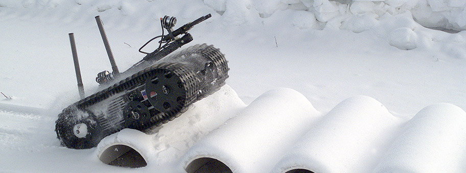Kriegsroboter der US-Armee auf einem Testcenter in Fort Greely, Alaska.