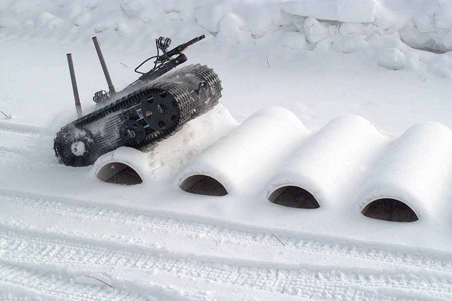 Kriegsroboter der US-Armee auf einem Testcenter in Fort Greely, Alaska.