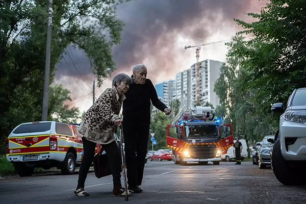 Russischer Drohnenangriff auf Kiew am 4. Juli 2025.