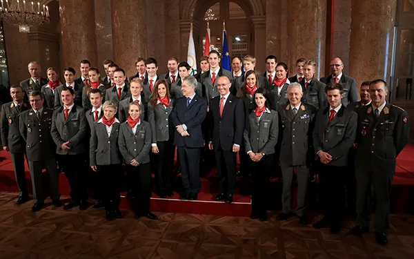 Sportler des österreichischen Teams für die Olympischen Winterspiele 2014, die als Leistungssportler vom Bundesheer unterstützt werden.