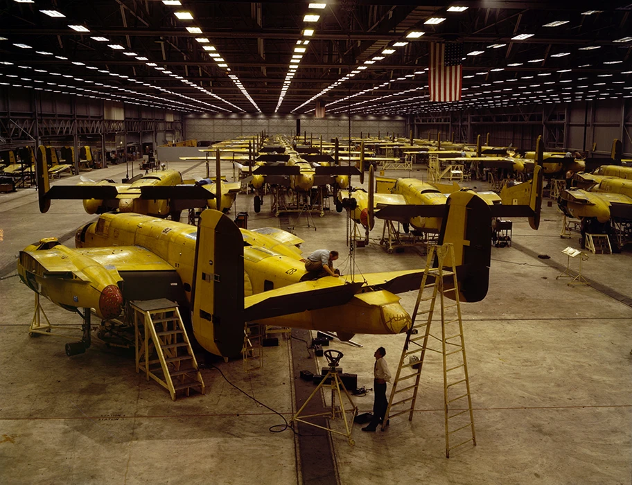 B-25 Produktionshalle in Kansas City.