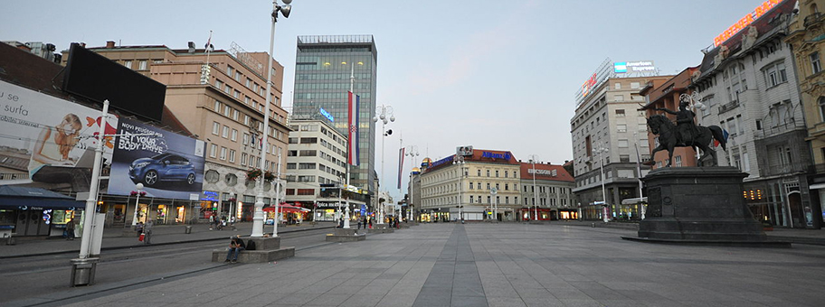 Ban Jelačić Platz im Zentrum von Zagreb, Kroatien.