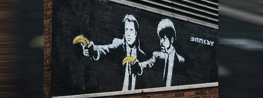 Street-Art von Banksy zum Pulp Fiction-Film.