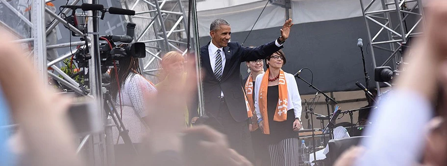 Barack Obama am Kirchentag 2017 in Berlin.