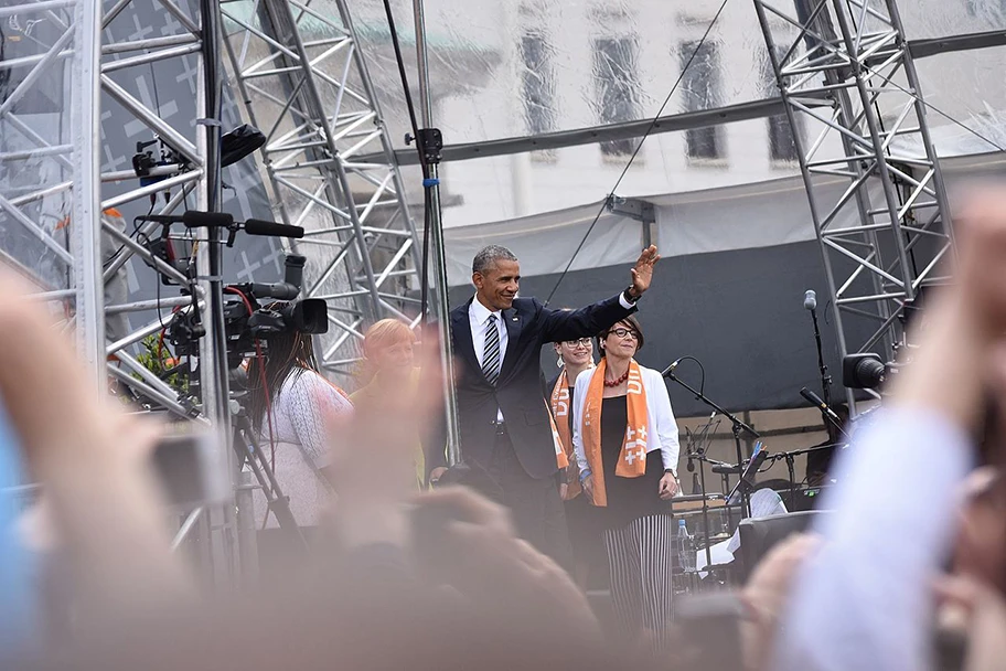 Barack Obama am Kirchentag 2017 in Berlin.