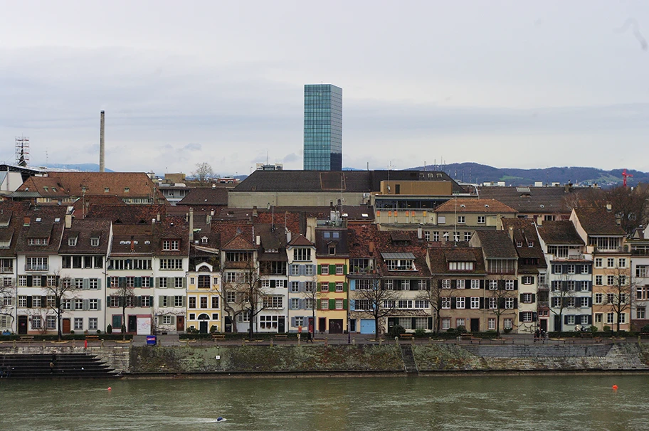 Blick vom Rheinsprung auf Basel.