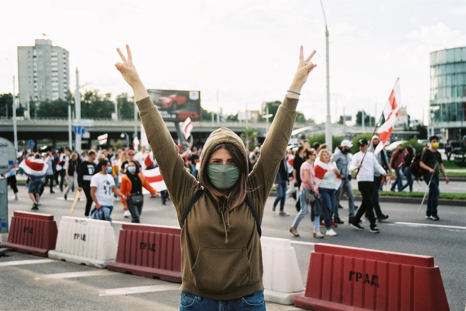 Proteste gegen Lukaschenko am 24. Oktober 2020 in Minsk, Belarus.