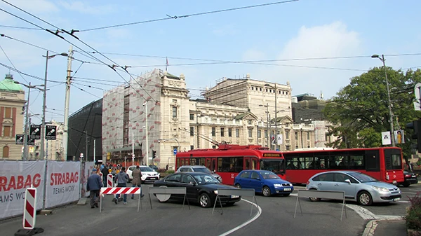 Das Nationaltheater in Belgrad an der Francuska Strasse, Oktober 2018.