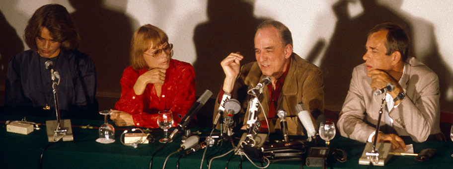 Der schwedischer Drehbuchautor, Film- und Theaterregisseur Ingmar Bergman am Filfestival von Venedig, September 1985.