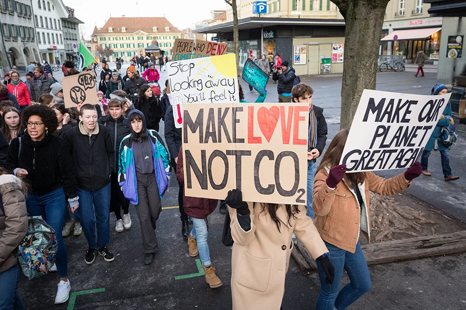 Klimademo in Bern, Januar 2019.