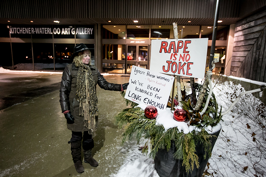 Protest einer Aktivistin gegen Vergewaltigung in Ontario, Kanada, 2015.