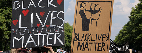 BlackLivesMatter Kundgebung auf der Straße des 17.