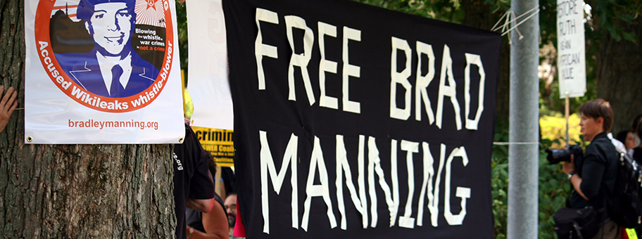 Kundgebung zur Unterstützung von Bradley Manning in Quantico, Virginia.