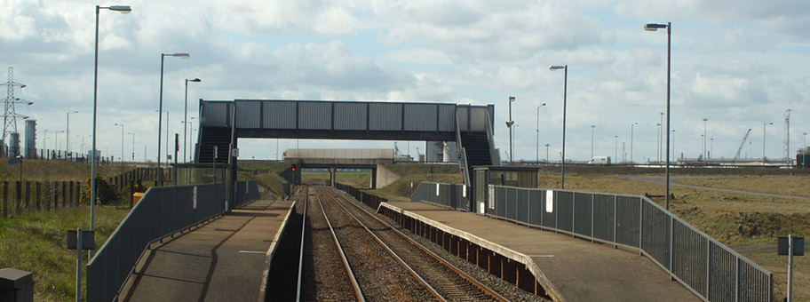 Bahnstation der British Steel in Yorkshire.