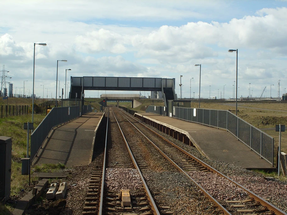 Bahnstation der British Steel in Yorkshire.