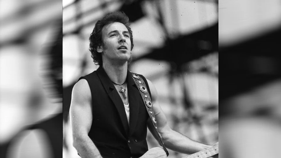 Bruce Springsteen an einem Konzert in der DDR, Juli 1988.