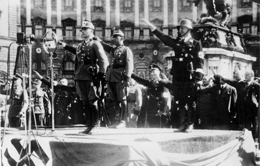 Wien, Vereidigung der Polizei auf Hitler am 16. März 1938.