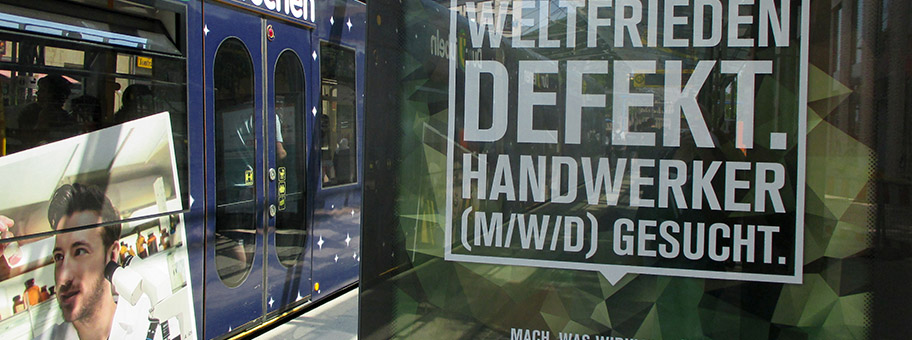 Werbefläche der Bundeswehr in Dresden, Juni 2019.