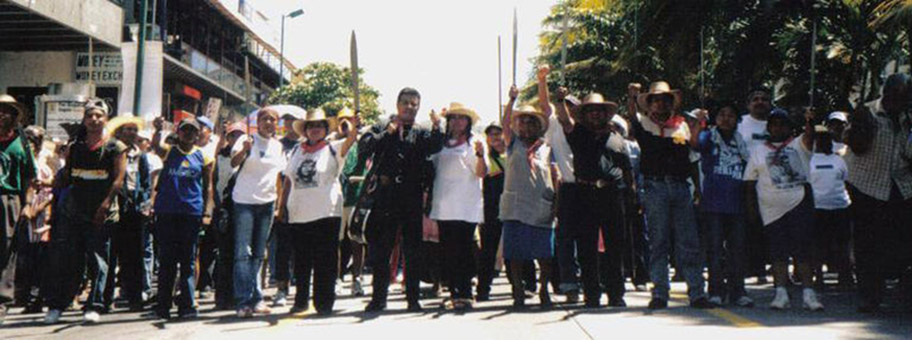 Demonstration von Aktivisten der Bewegung «Frente en Defensa del Agua, la Tierra y el Aire» (FDATA) in Mexiko.