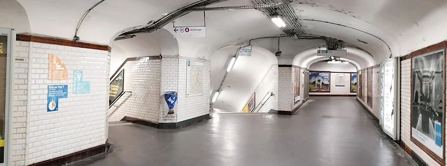Metrostation in Paris während der Corona-Krise, März 2020.