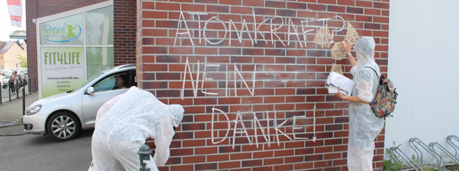 Aktionstag des Internationalen AntiAtomSommercamp in Döbeln.