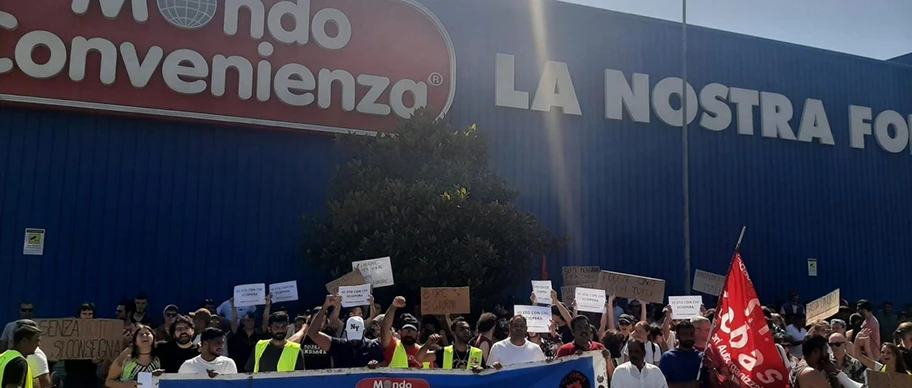 Blockade der Streikenden in Campi Bisenzio.