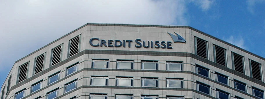 Credit Suisse Gebäude in London.