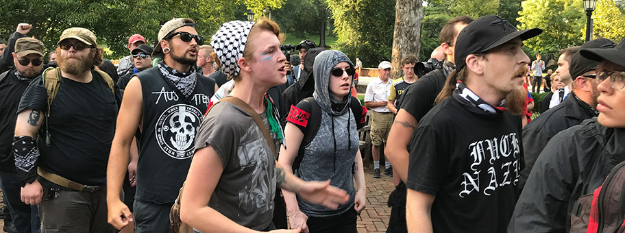 Antifa-Demo in Charlottesvile, August 2018.