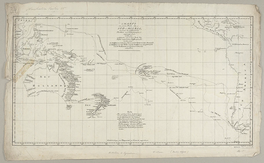 Charte von einem Theile des Süd-Meeres, 1774.