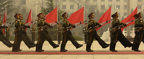Chinesische Ehrengarde in Peking, März 2007.