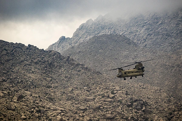 US-Helikopter im Afghanistan-Krieg, April 2017.