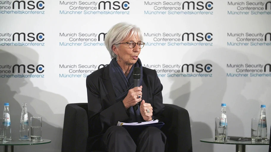 Die geschäftsführende Direktorin des Internationalen Währungsfonds, Christine Lagarde, während der Münchener Sicherheitskonferenz 2018.